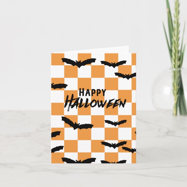Carte De Remerciements Chauffage Éffrayant Halloween moderne Orange (Devant)