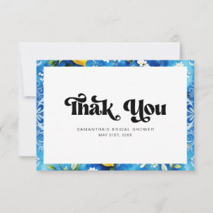 Carte De Remerciements Chaussure nuptiale citron bleu littoral italien