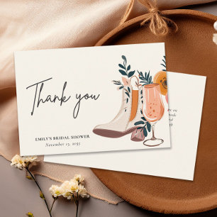 Carte De Remerciements Chaussures et pétillant Shower de mariage western