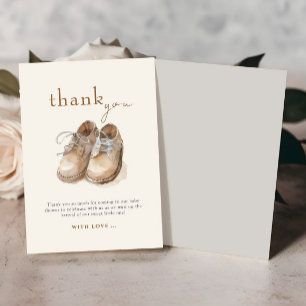 Carte De Remerciements Chaussures vintages Boho minimaliste Baby shower g