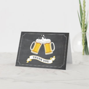 Carte De Remerciements Cheers et bières Bière Mug Chalkboard