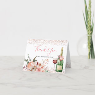Carte De Remerciements Cheers to Love Blush rose Fête des mariées plié