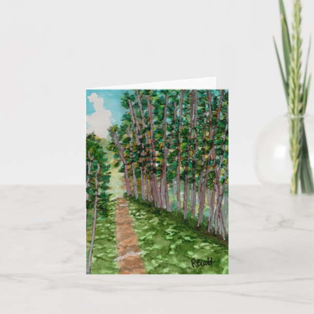 Carte De Remerciements Chemin à travers les bois (Devant)