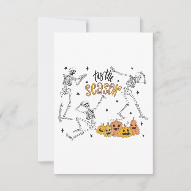 Carte De Remerciements Chemise d'Halloween rétro, Drôle crâne d'Halloween (Devant)
