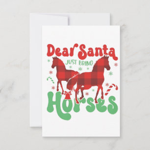 Carte De Remerciements Cher Père Noël Apportez Juste Les Chevaux Drôle De
