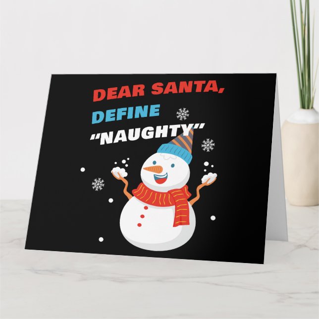 Carte De Remerciements Cher Père Noël définissez « vilain » Noël amusant  (Devant)