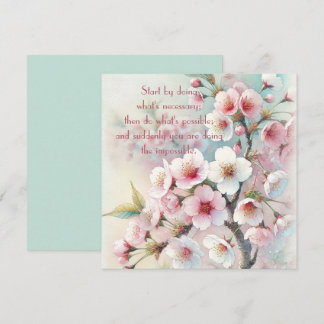 Carte De Remerciements Cherry Blossom & Quote