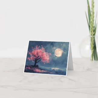 Carte De Remerciements Cherry Blossoms at Nightfall Note Cards