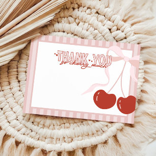 Carte De Remerciements Cherry First Coquette Girls Anniversaire