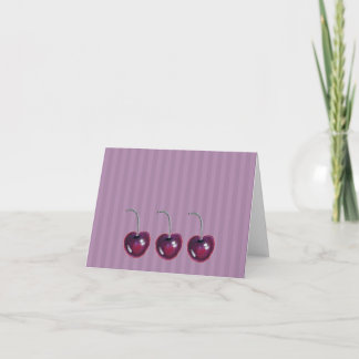 Carte De Remerciements Cherry Trio - Blank Card for Any Occasion