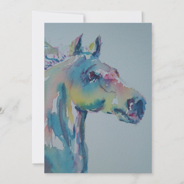 Carte De Remerciements Cheval de plusieurs couleurs (Devant)