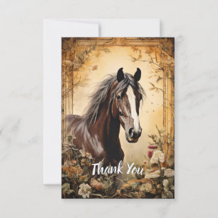 Carte De Remerciements Cheval noir