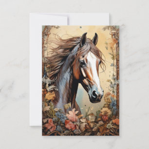 Carte De Remerciements Cheval Pinto