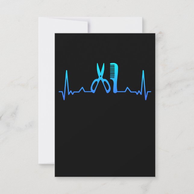 Carte De Remerciements Cheveux Dresser Barbier Heartbeat Cadeau Maman (Devant)