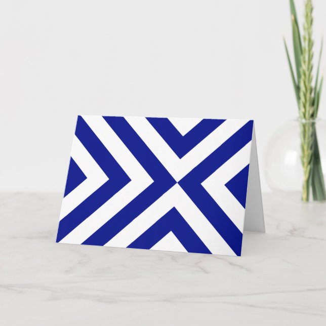 Carte De Remerciements Chevrons bleu et blanc (Devant)