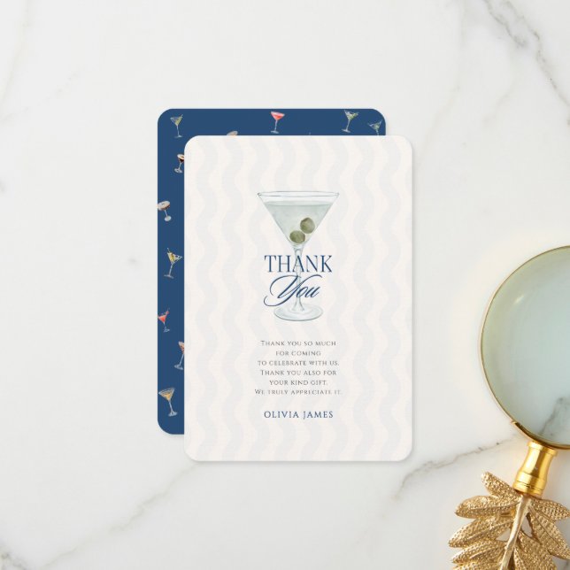 Carte De Remerciements Chic a tini one boy baby shower (Devant/Arrière en situation)