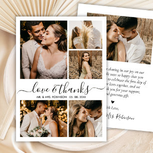 Carte De Remerciements Chic Amour et Remerciements Script Collage de Phot