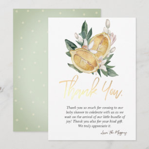 Carte De Remerciements Chic Aquarelle Lemons Botaniques