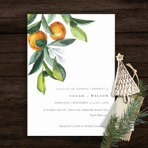 Carte De Remerciements Chic Citrus Orange Botanical Mariage Boho Invitati
