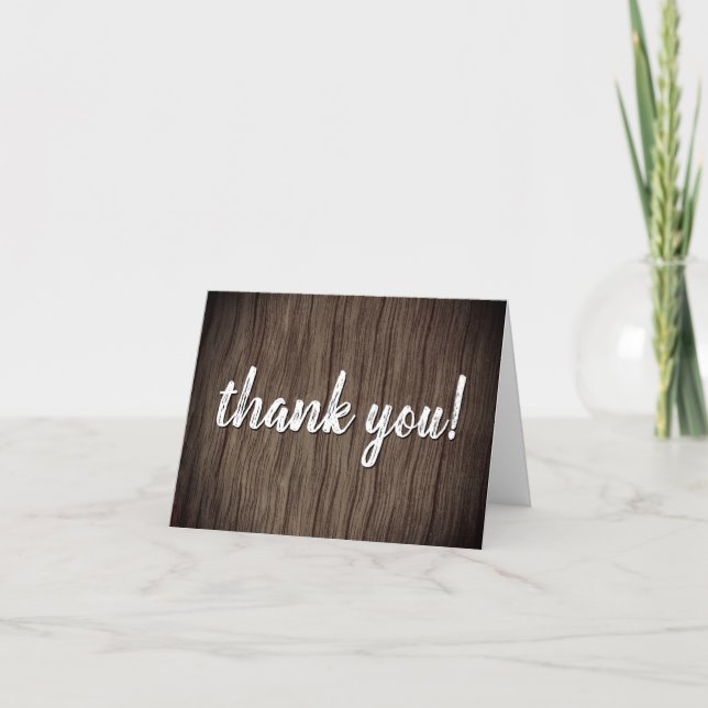 Carte De Remerciements Chic démodé et rustique "merci!" (Devant)