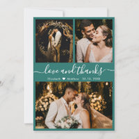 Chic Elegant Script 3 Photo Collage Mariage