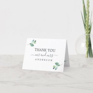 Carte De Remerciements Chic Eucalyptus Foliage Minimal Mariage Photo