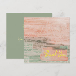 Carte De Remerciements Chic Frozen Pink Green Elegant Jaune Texte