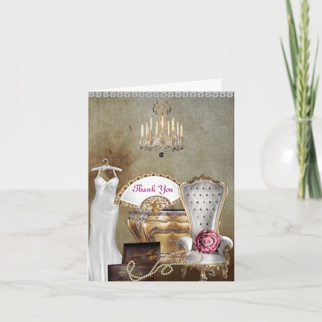 CARTE DE REMERCIEMENTS CHIC MINABLE POUR LA FÊTE (Devant)