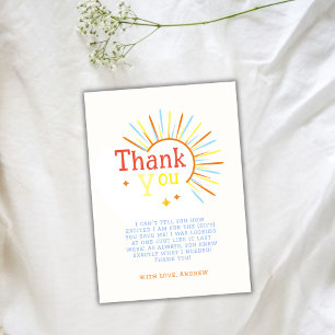 Carte De Remerciements Chic Retro Voici Le Baby shower Son