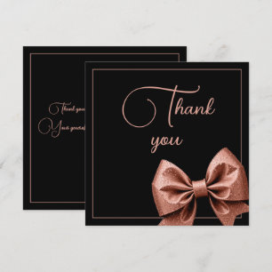 Carte De Remerciements Chic Rose Parties scintillant or Bow Sweet 16 Anni