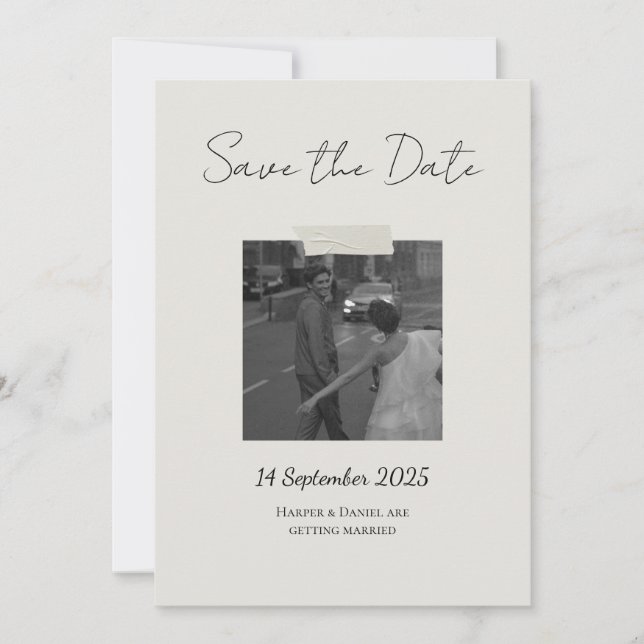 Carte De Remerciements Chic Save The Date Card with personal touch (Devant)
