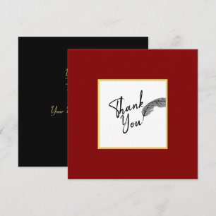 Carte De Remerciements Chic Simple Red Gold et Black Text