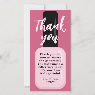 Carte De Remerciements Chic tendance moderne ongle rose polonais