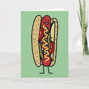 Carte De Remerciements Chicago Style Hot Dog chaud rouge pavot chaux mout