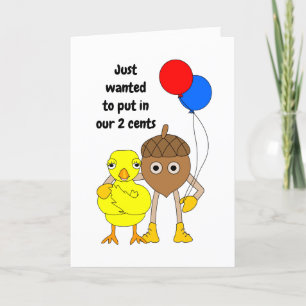 Carte De Remerciements Chick and Nut