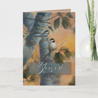 Carte De Remerciements Chickadees Bienheureux version