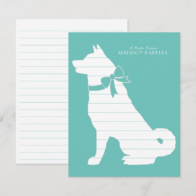 Carte De Remerciements Chien Akita Puppy (Devant / Derrière)