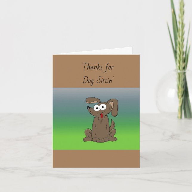 Carte De Remerciements Chien assis (Devant)