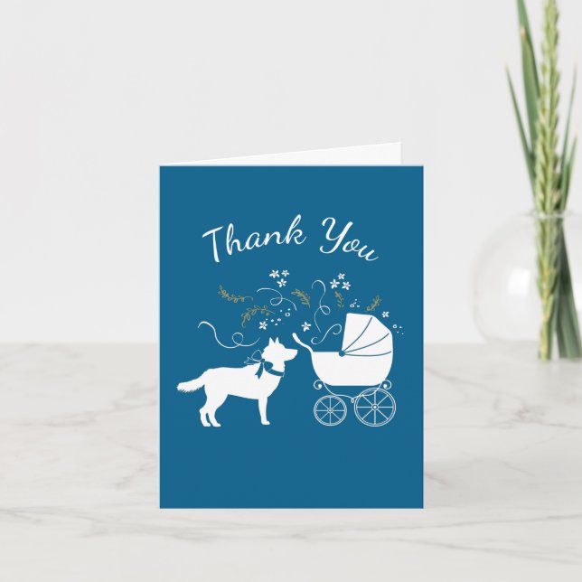 Carte De Remerciements Chien Baby shower Sibérien Husky Chien Chien Chien (Devant)