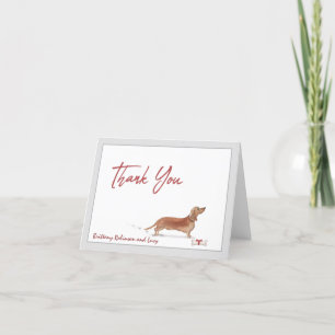 Carte De Remerciements Chien Brown pour animaux de compagnie Dachshund Pe