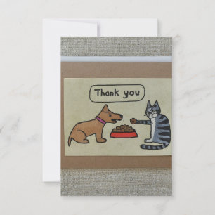 carte de remerciements chien & chat