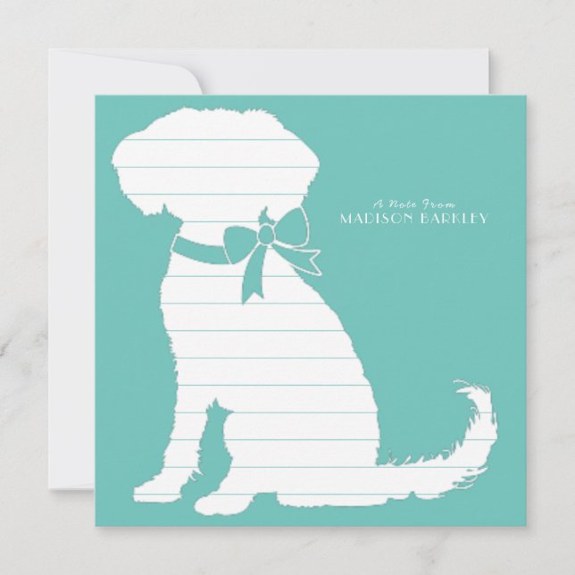 Carte De Remerciements Chien chiot Schnoodle (Devant)