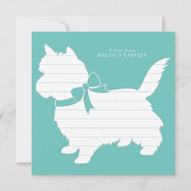 Carte De Remerciements Chien de Cairn Terrier Chien Chien Chien Chien Chi (Devant)