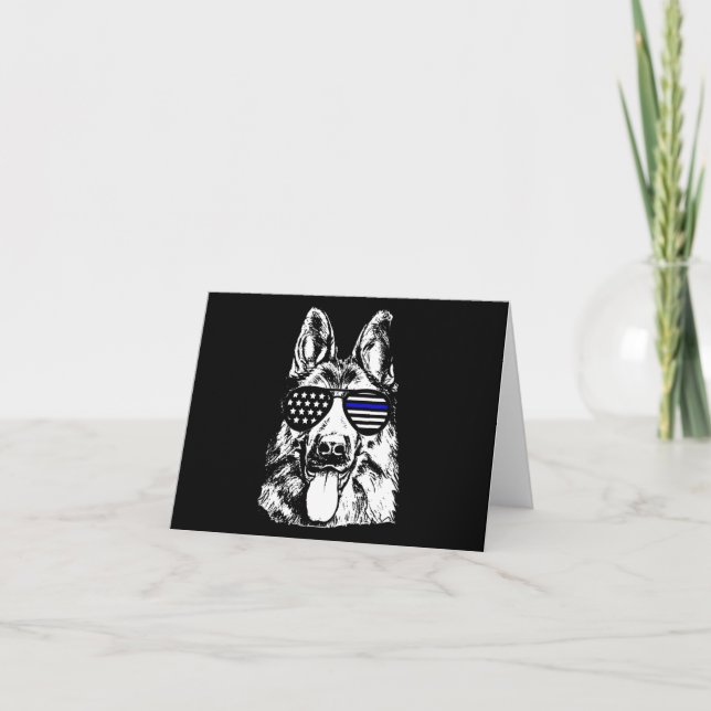 Carte De Remerciements Chien de police berger allemand policier (Devant)