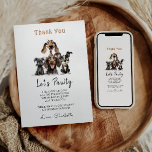 Carte De Remerciements Chien Faisons Pawty Anniversaire