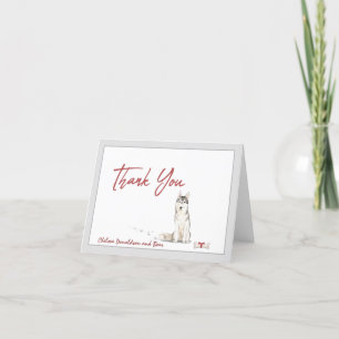 Carte De Remerciements Chien Husky Sibérien Ribbon d'os personnalisé  