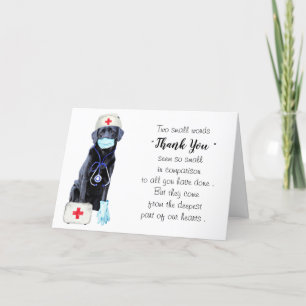 Carte De Remerciements Chien mignon personnalisé Médecin Médicale Infirmi