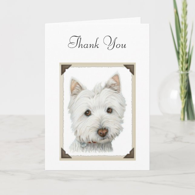 Carte De Remerciements Chien mignon Westie (Devant)