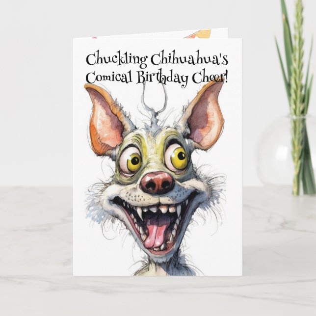Carte De Remerciements Chien monstre amusant : Anniversaire du Chihuahua  (Devant)