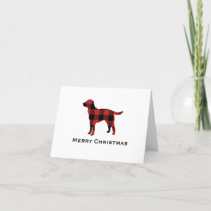 Carte De Remerciements Chien Plaid Buffalo Check Silhouette Noël